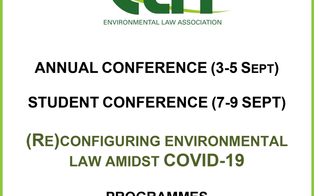 9th Annual and Student Conference (“(Re)configuring environmental law amidst COVID19”)