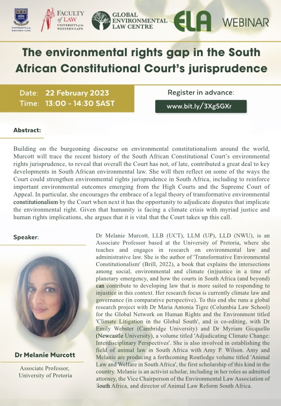 Webinar on the environmental rights gap in the Constitutional Court